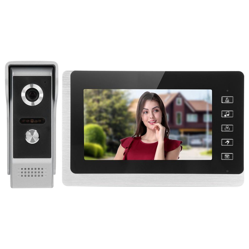 7in TFT LCD Wired Video Doorbell 2 Way Night Vision Waterproof Home Security Systerm