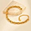 18k Gold Plated Stainless Steel Chain Bracelet for Women Non-tarnish, Adjustable Statement Geometric Link Jewelry Gift