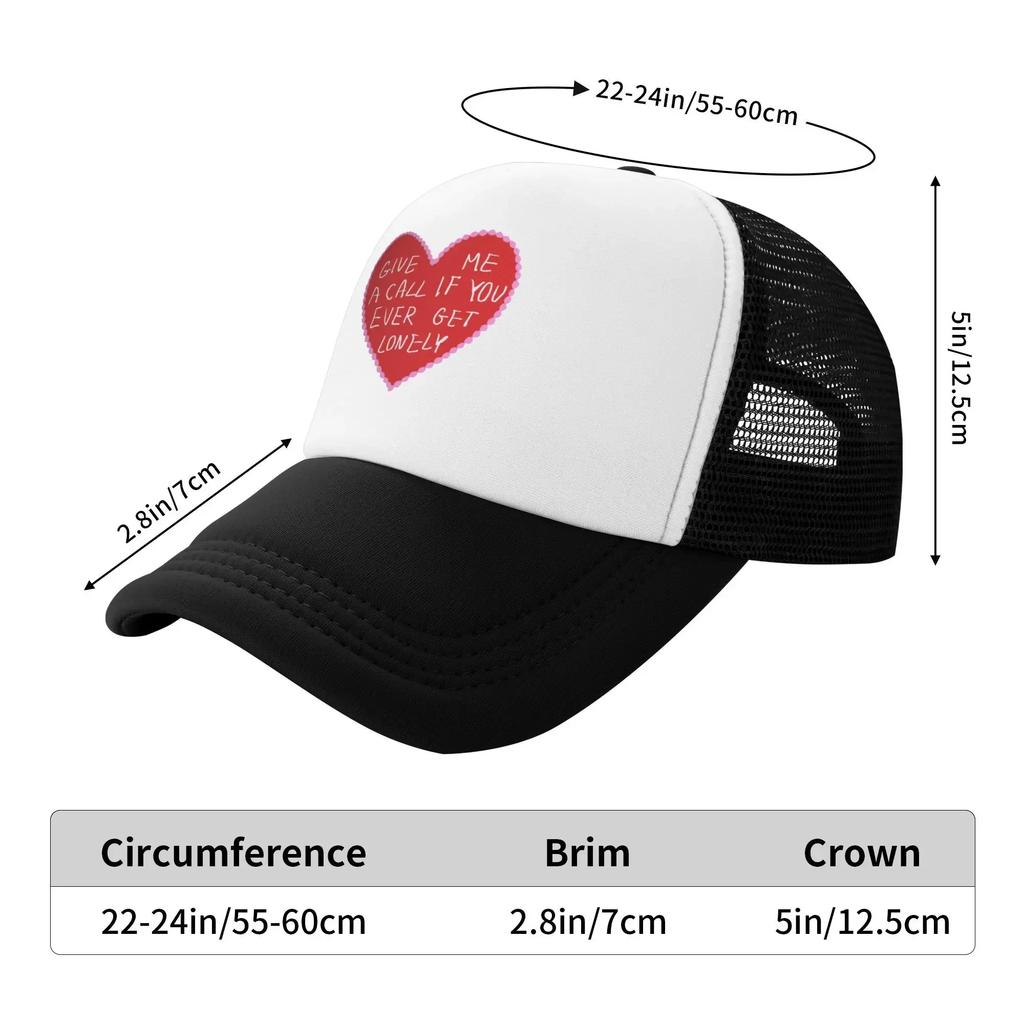Give Me a Call if You ever Lonely From Troye Sivan Travel Mesh Baseball Caps Men  Unisex Female Beach Sun Hat Trucker Cap