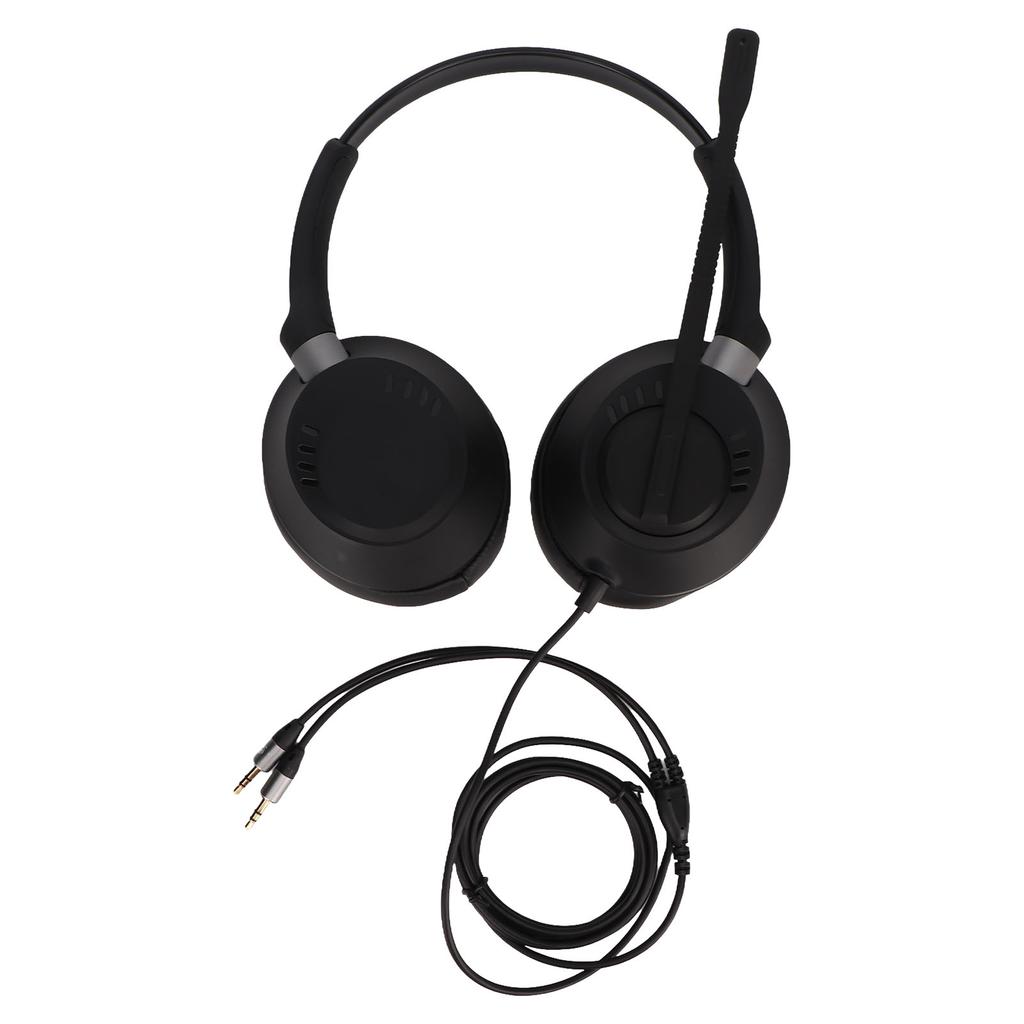 Cell Phone Headset Noise Canceling Dual 3.5mm Jack Low Distortion Communication Computer Headset with Microphone
