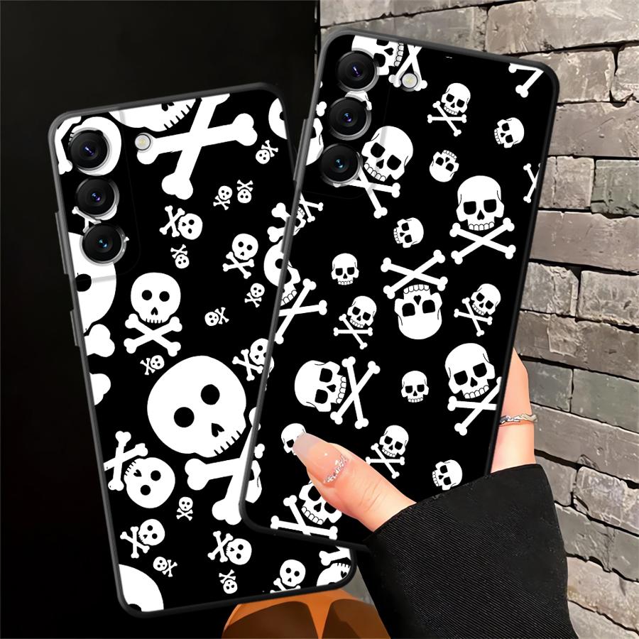 Skull Skeleton Bone Case for Samsung Galaxy A73 A51 A22 A53 A35 A23 A24 A55 A41 A32 A52 A36 A26 A72 A25 A71 Punk Phone Cover