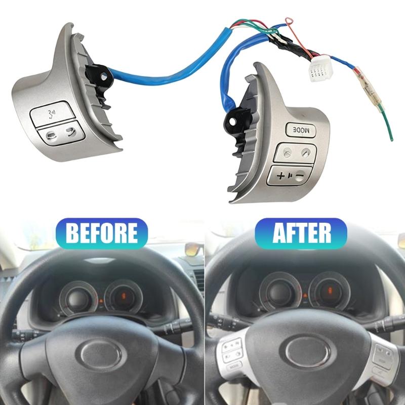 For 2007-2014 E140 E150 Steering Wheel Media Button Assembly, Left Right Key Set with Wiring Lead for Daily Driving Function Repair Use