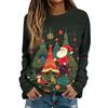 Women's Casual Long Sleeve Christmas Print Crewneck Top for Holiday Everyday Wear