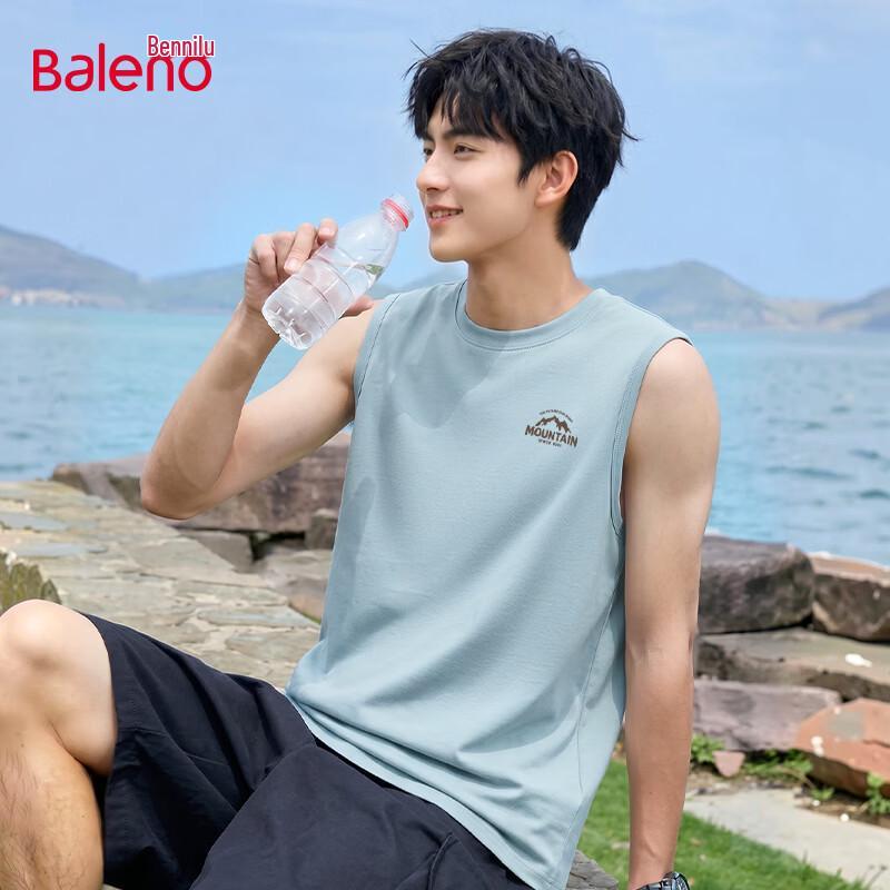 Baleno Men s Loose Fit Pure Cotton Graphic Vest L