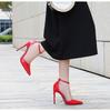 12cm Style High Heels Buckle Belt Simple Metal Thin Heel High Heel Shallow Mouth Pointed Hollow Sexy Single Shoes WZ