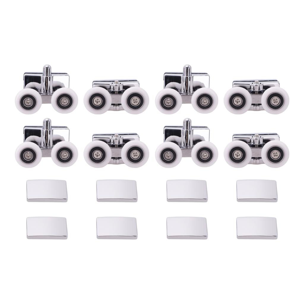 Home Bathroom Chrome Roller Replacement Part Shower Screen Rollers Compact Size Comprehensive Replacement Set Easy Installation