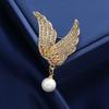 Shinny Rhinestone Wing Pearl Brooches Pins for Women Stylish Exquisite Gift DailyJewelry Accessories Clothes Badges