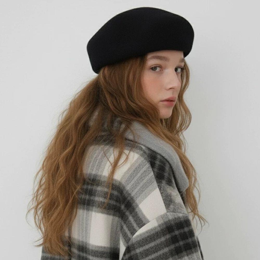 Autumn Winter 100% Wool Felt Blocked Beret Women Bread Pumpkin Berets British Style Ladies Painter Pillbox Hat Fashion Fedora