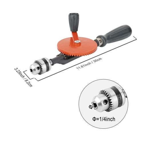 Housolution Micro Drill, 1/4 Inch (0.6-6mm) Hand Drill for Woodworking and Metal, 0.8-3mm Drill Bits, 10-Piece Set, Stainless Steel, Double Gear, DIY