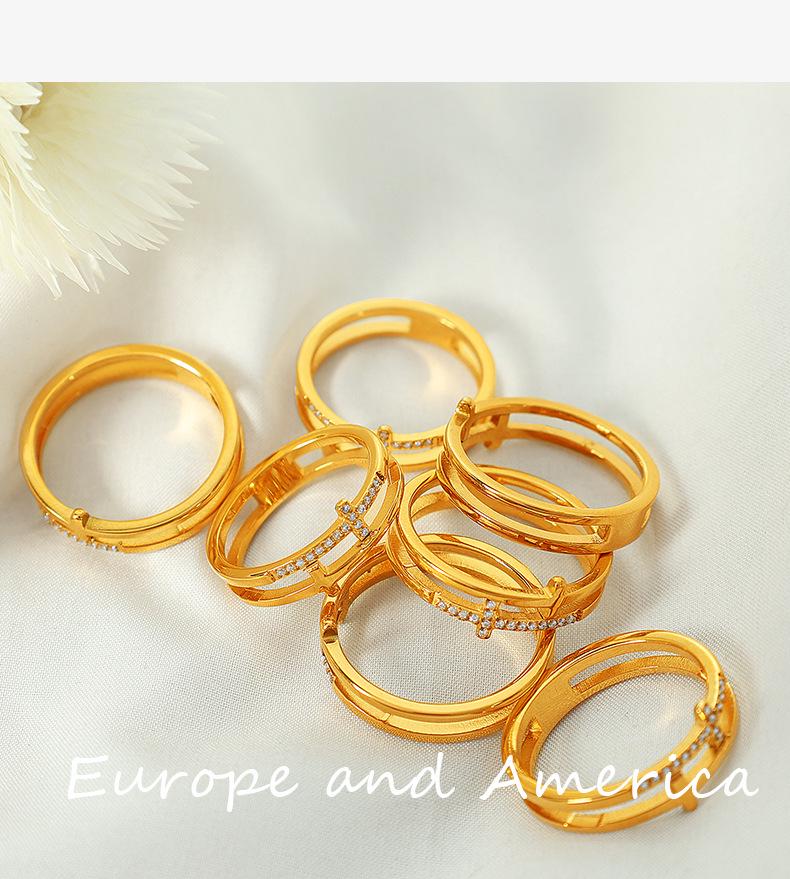 Trendiger Ring aus Titanstahl mit Einlage: Vielseitiger Luxusschmuck