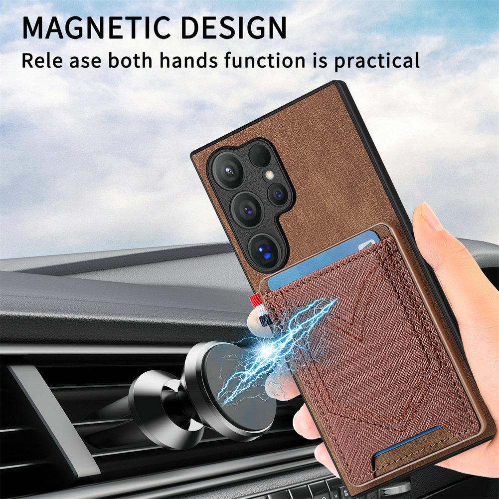 For Samsung Galaxy S26 Ultra Luxury Cover Magnetic Leather Back Panel Samsung S25 Plus S 25 Edge S25 FE Card Pocket Cover Etui