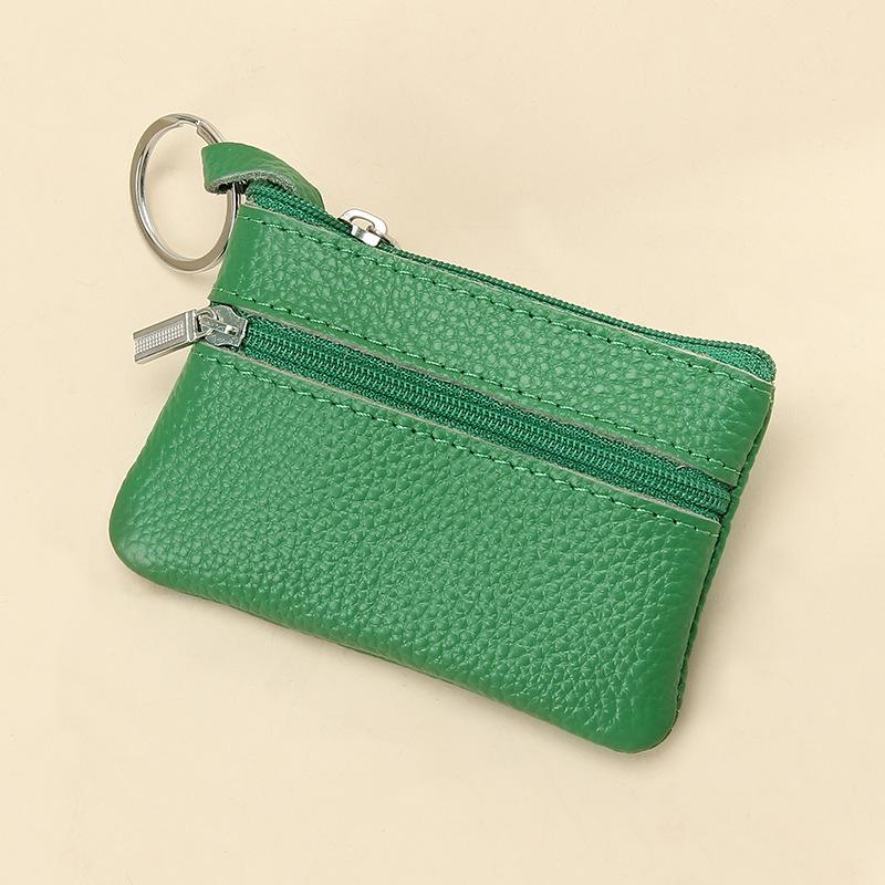 

Жіночий ультратонкий гаманець для монет з коров ячої шкіри вищого ґатунку - Натуральна шкіра, Однотонний, Міні на блискавці