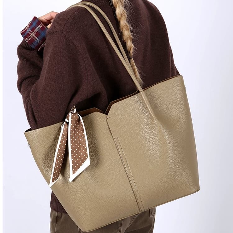 Lychee pattern silk scarf decorative tote bag women's shoulder bag