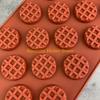 F26C 18 Cavity Silicone Waffle Mold Maker Cake Cookie Chocolate Pan Baking Mould Nons
