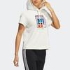 Adidas Neo X Keith Haring Cartoon Print Hoodie American Retro T-Shirt Women Tops White HD7255