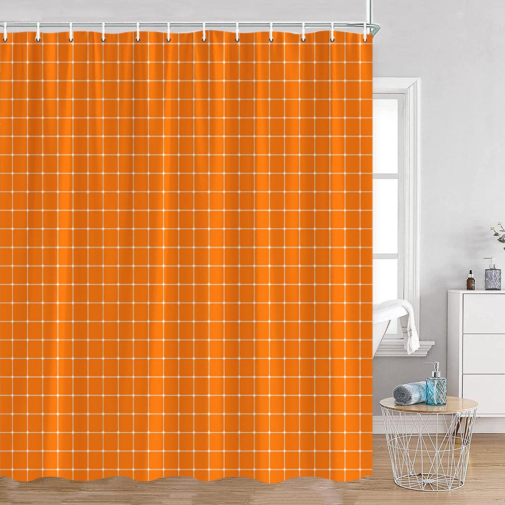 Simple Checkerboard Shower Curtains Colorful Abstract Gingham Pattern Check Checkered Modern Nordic Bathroom Curtains Decor