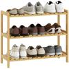 3-Tier Bamboo Shoe Rack, for 9 Pairs, 70x26x57.5cm, Natural