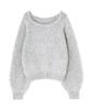 Natural Beauty Basic Lame Lily Cropped Knit Gray Women's Sweater,