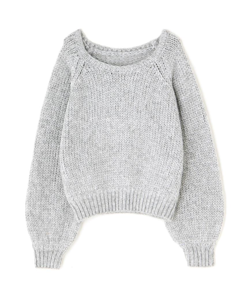 Natural Beauty Basic Lame Lily Cropped Knit Gray Women's Sweater,