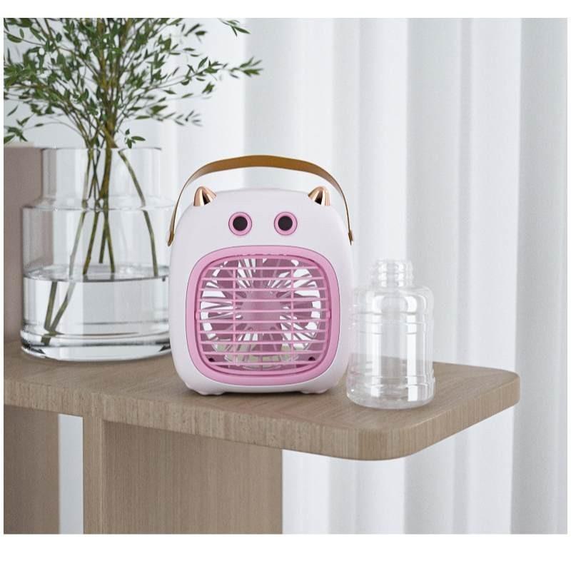 Tragbarer Mini Monster Dual-Sprüh-Befeuchtungsventilator Leiser wiederaufladbarer Schreibtischventilator