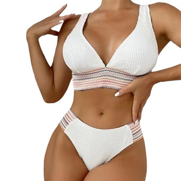 1011 new European and American sexy high-waisted split bikini women's swimsuit