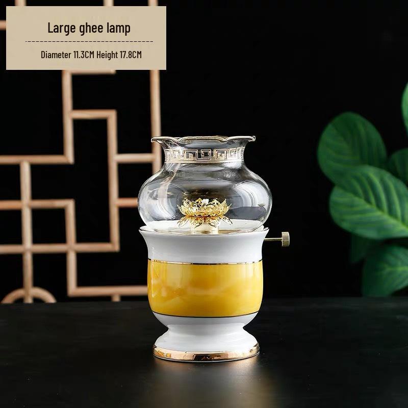 Large Ceramic Buddhist Incense Burner for Indoor Rituals, with Holy Water Cup and Incense Stick Holder