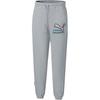 Puma Fandom Logo Drawstring Mid-Rise Knitted Sports Pants Men Bottoms Gray 537747-04