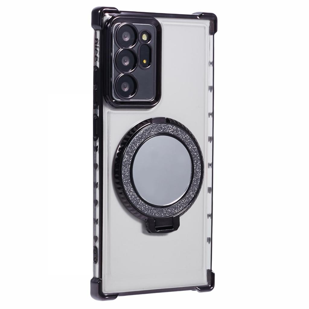 For Samsung Galaxy Note20 Ultra/Note20 Ultra 5G Case Electroplating TPU Cover with Kickstand Mirror