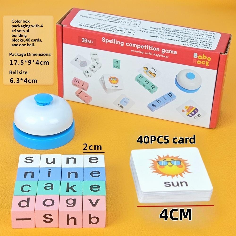 English Word Spelling Cubes Game Set Flash Cards Educational Toy for Kids Early Learning Classroom or Family Fun