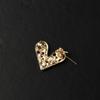 Rectangular Heart Brooch Korean Style Hollow Heart Breastpin Exquisite Rhinestone Pin  Women