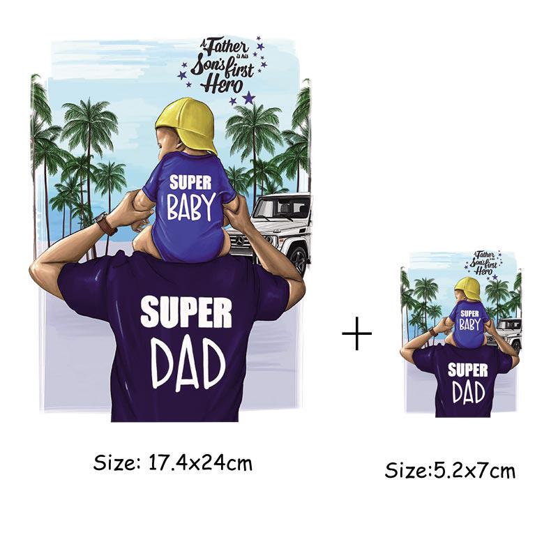 Diy remendos de transferência de calor mãe menina menino remendos de impressão em roupas super mãe pai rainha adesivos em camisetas vestidos jeans