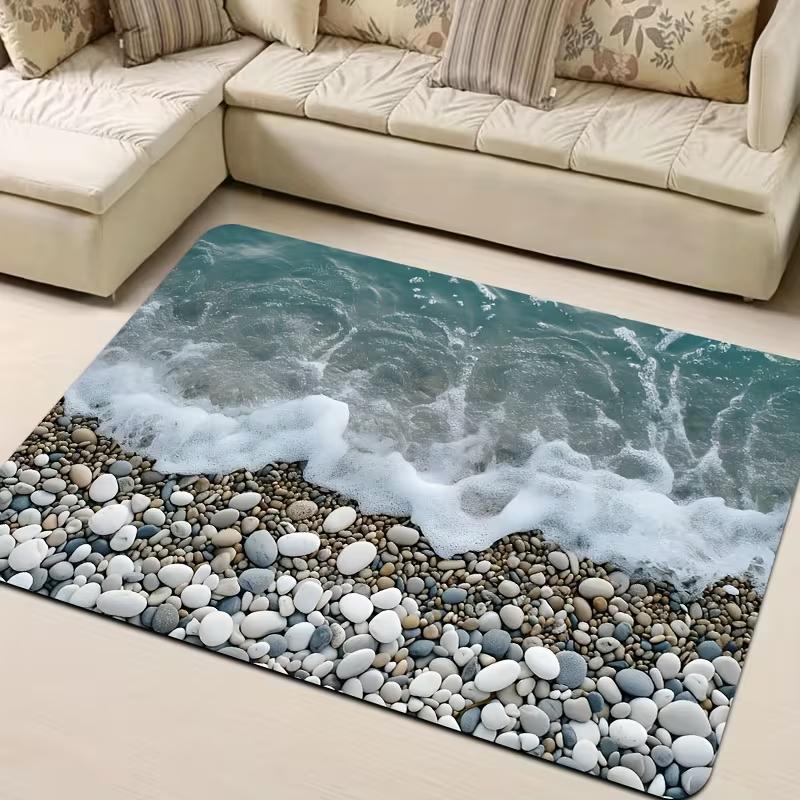 Beach Landscape Carpet Suitable for Living Room Bedroom Office Washable and Easy To Care for Living Room Bedroom Home Decoration