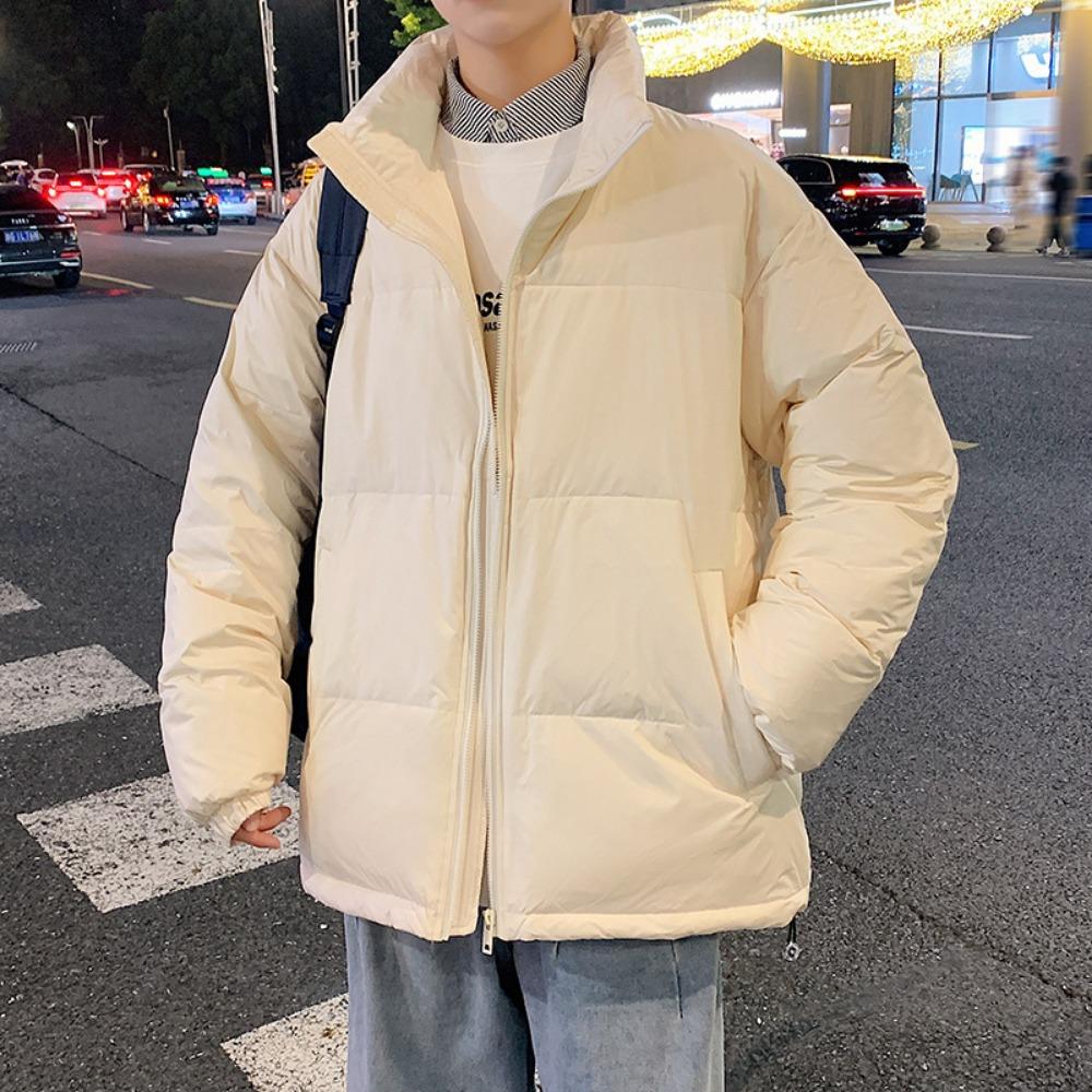 New thickened trendy brand Hong Kong style couple bread clothes loose stand-up collar men's jacket