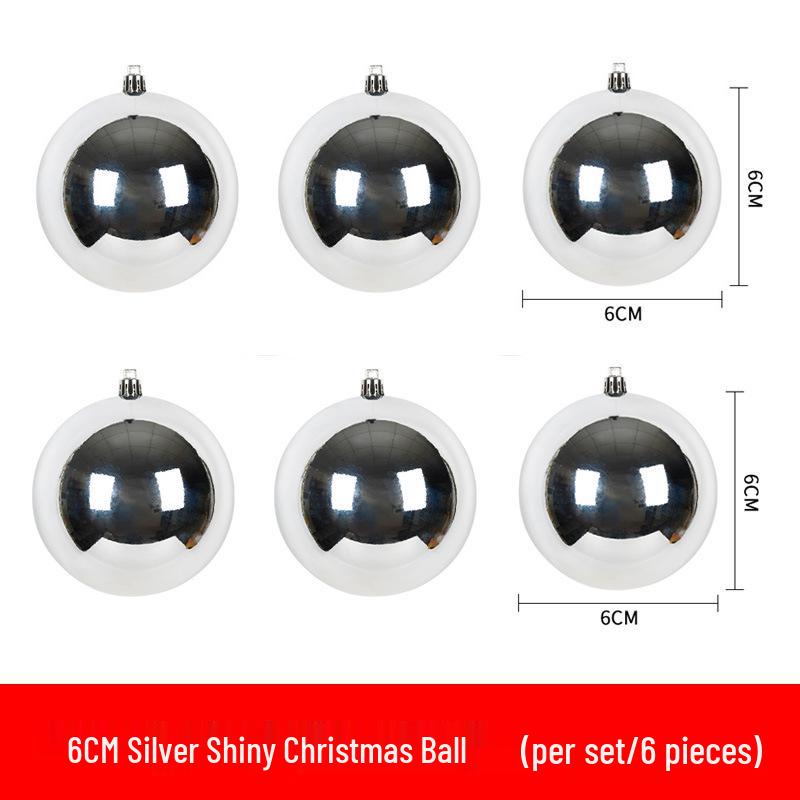 Silver Glitter Christmas Hanging Ornaments: Shiny Plastic Balls 6-30CM for Festive Decorations