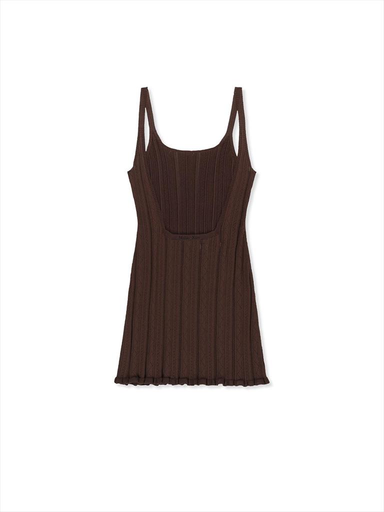 [Matinkim] Open Back Ribbed Knit Dress