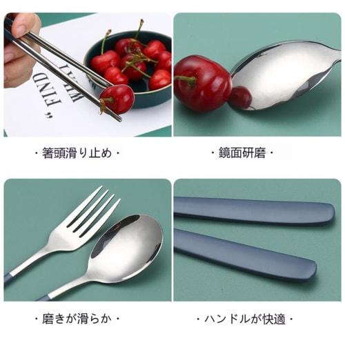 Stainless steel 3-piece cutlery set featuring chopsticks, fork, and spoon, with case. Portable and hygienic, perfect for students and adults, perfect