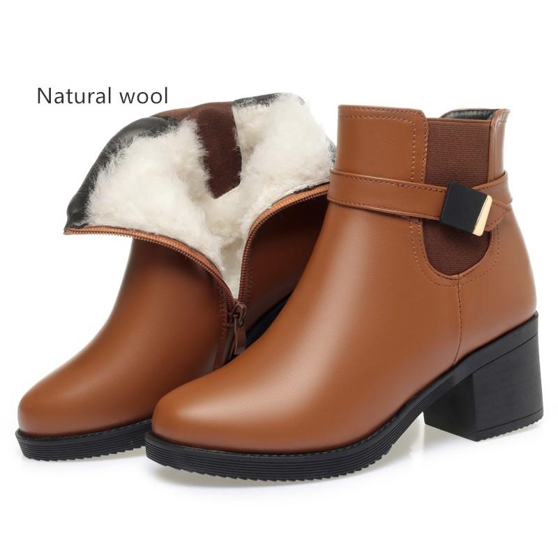 Fashion AIYUQI Women Dress Boots 2025 New Genuine Leather Women Ankle Boots Large Size Natural Wool Women Winter Boots Shoes
