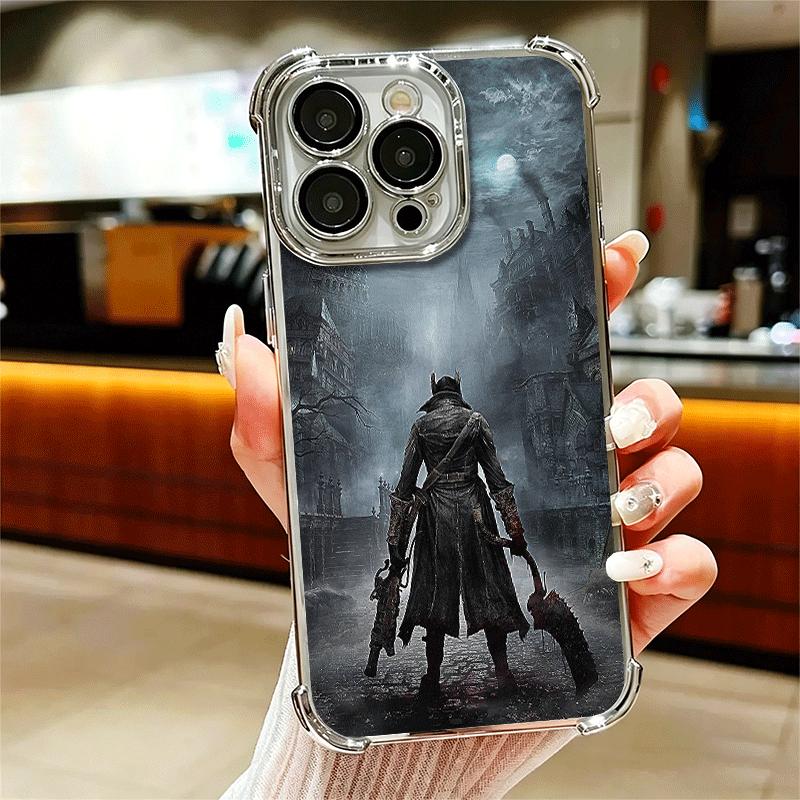 B-Bloodborne Game Plating Phone Case For Iphone 16 17 Pro Max Air 16E 14 15 Plus 12 13 Mini Anti-Fall Airabag Cover
