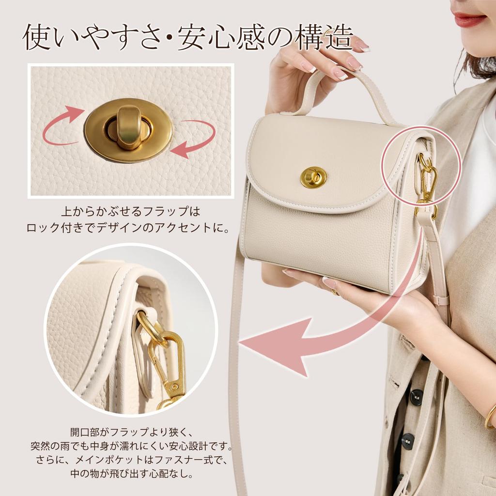 [imeetu] Genuine Leather Shoulder Bag for Women, 2-Way, Small, Smartphone Shoulder Bag, Crossbody Bag, Lightweight, Small, Stylish, Large Capacity,