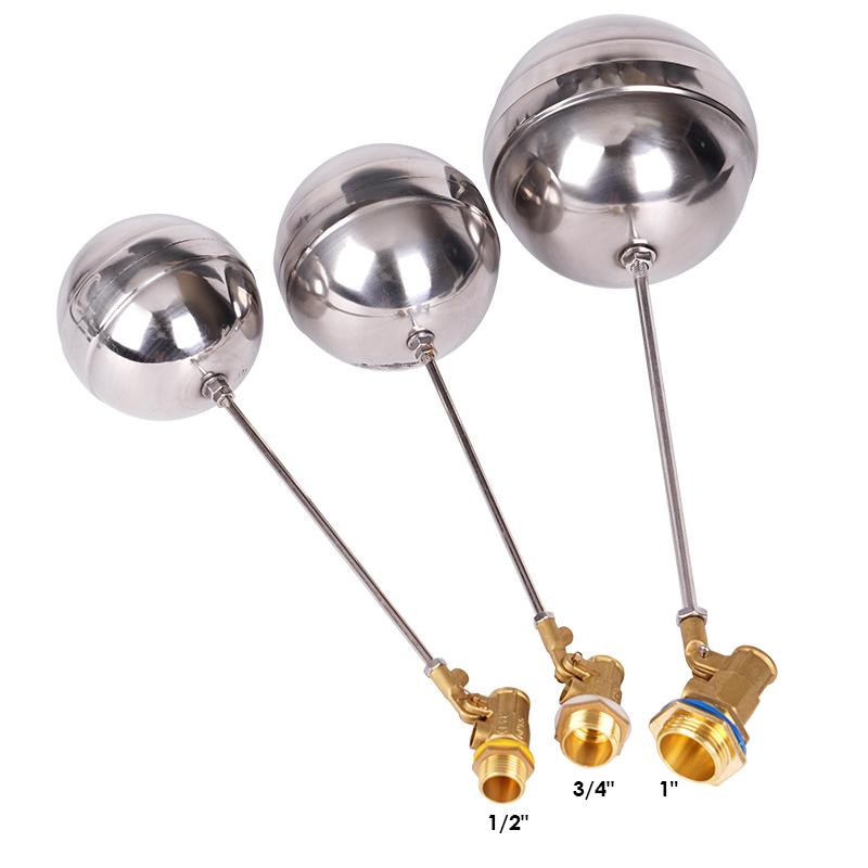 Brass Water Float Ball Valve Copper Valve Water Tank Liquid Level Control Toilet Valve for Industry 1/2" 3/4 " 1"