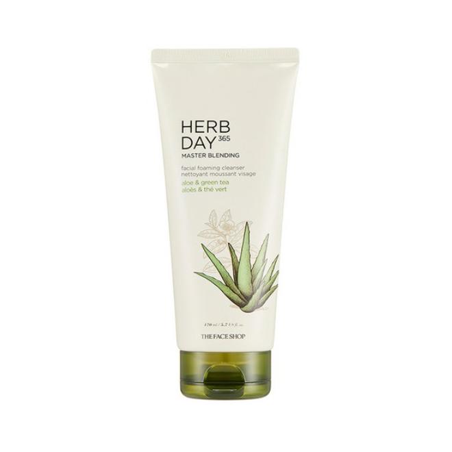 The Face Shop Herb Day 365 Master Blending Очищающая пенка (4 варианта) Aloe & Green Tea