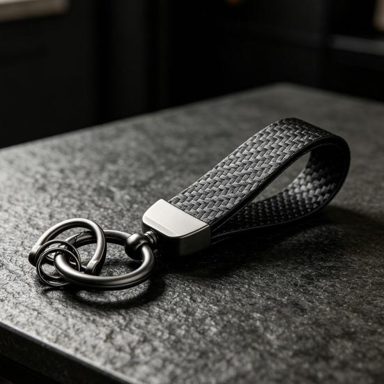 Keychain Pendant, Carbon Fiber Car Key Chain with Anti-Lost D-Ring, Universal Keychain for Men And Women