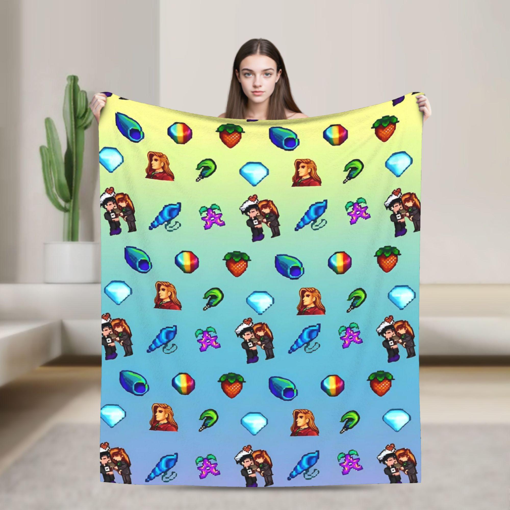 

The best Stardew Valley farm-Flannel Blanket Soft Durable Throw Blanket for Living Room Travel Pattern Bedspread Sofa Bed Cover 75x90cm