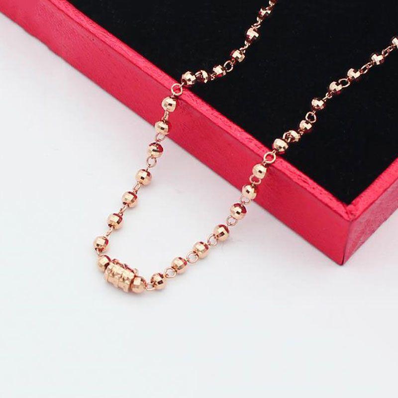 

Purple Gold-Plated Rose Gold Fashionable Simple Temperament Korean Version Classic High-End Color Gold Small Waist Bead Bracelet （17+3cm）