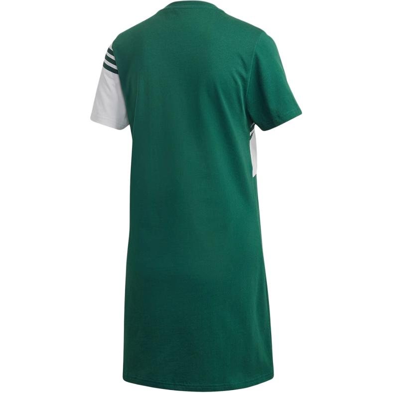 Adidas Striped Short Sleeve Dress Women Dresses Green White GJ6560