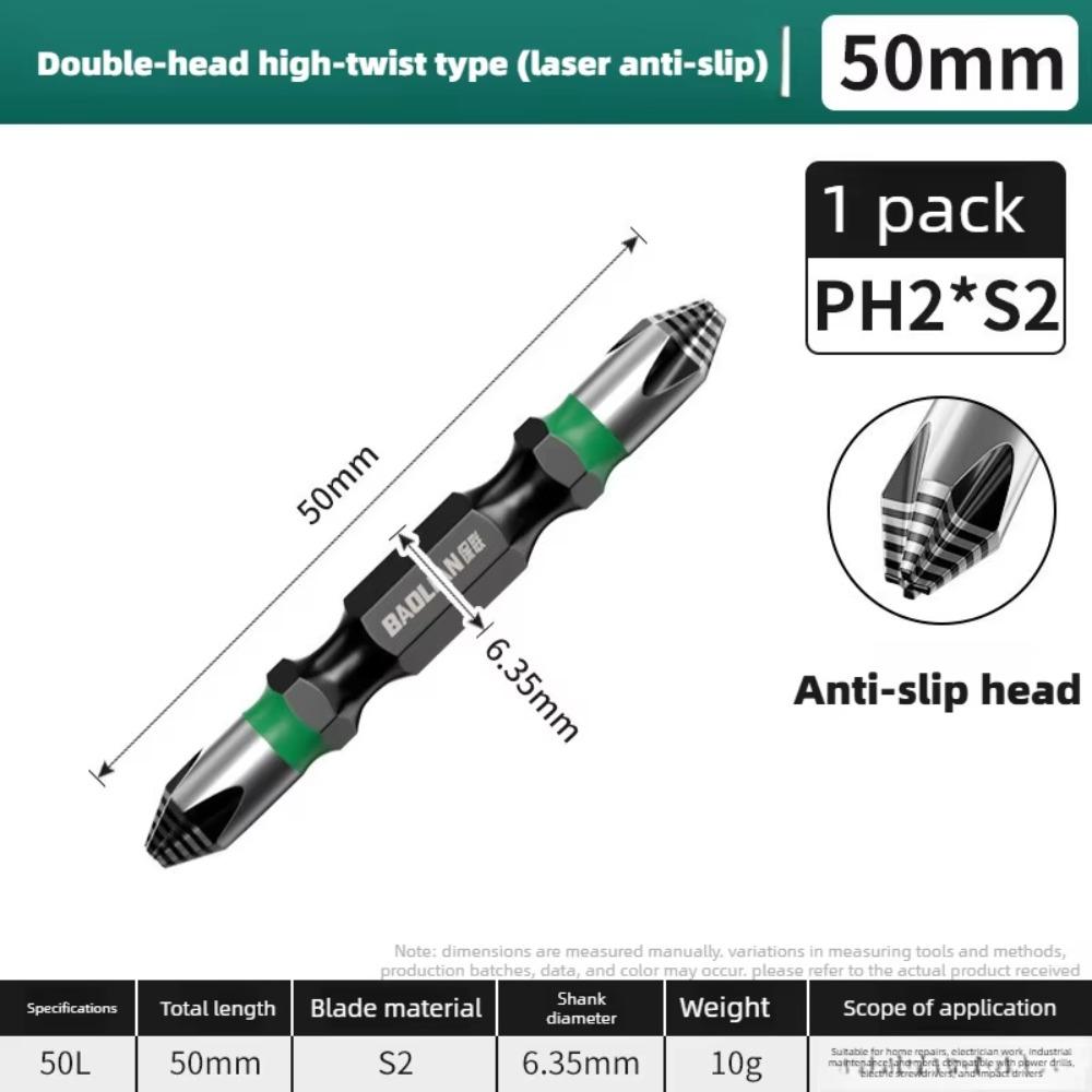 

Non Slip Textured Double-ended Screwdriver Bit For Electric Driver Power Tools 50mm