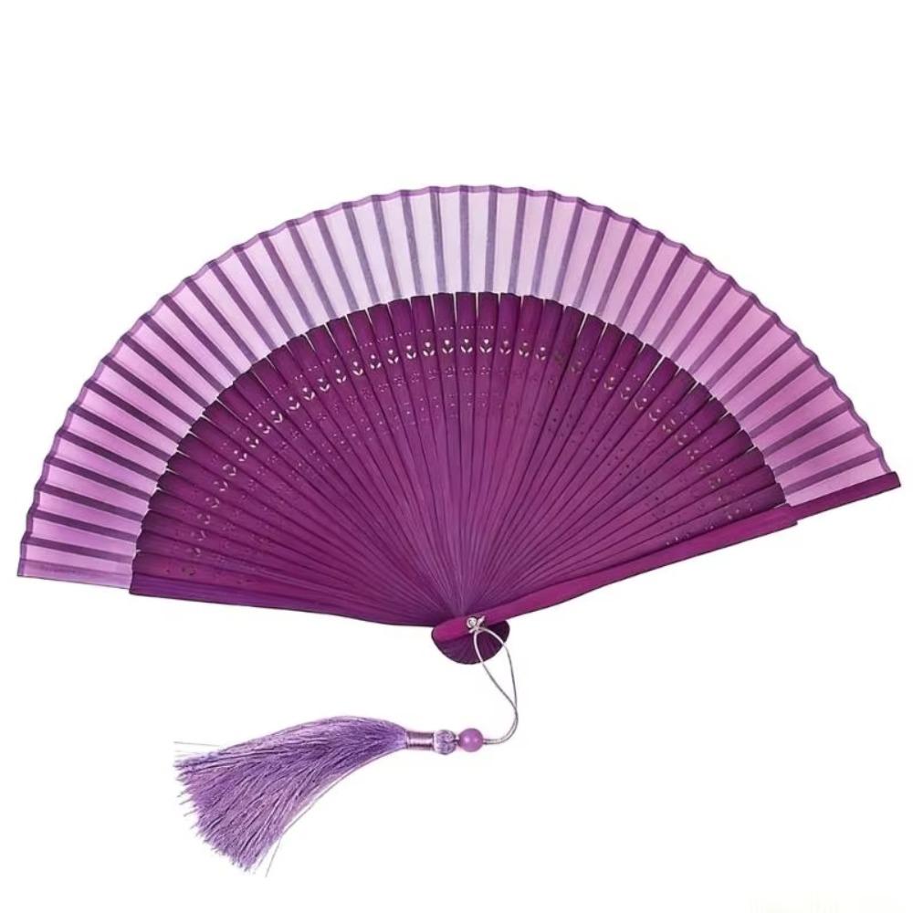 Hollow Carving Bamboo Folding Fan Portable Dance Fan Chinese Style Retro Hand Fan Gift Giving