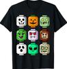 Halloween Baustein Kopf Kürbis Geist Zombie T-Shirt
