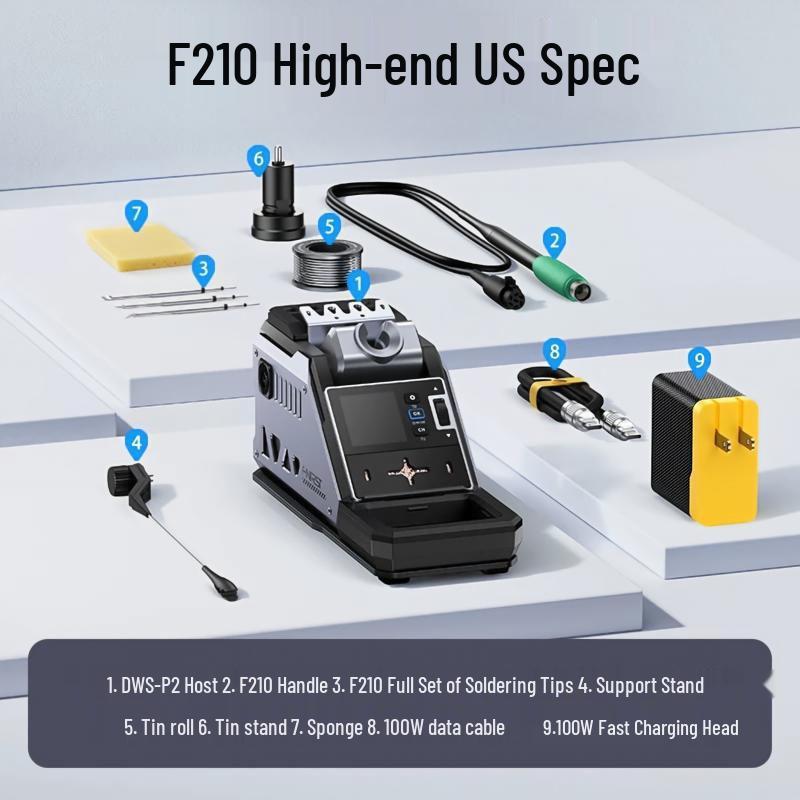 FNIRSI DWS-P2 Constant Temperature 245 Soldering Station DIY Kit for Mobile Phone Repair with 210 Electric Soldering Iron