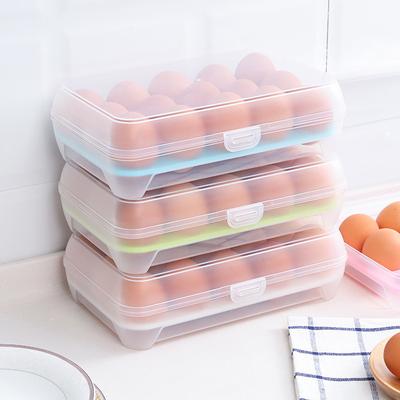 Eieraufbewahrungsbox für den Kühlschrank, 15 Fächer, Kunststoff, Eierablage, Halter, Organizer, Behälter, Eierspender für Kühlschrankkapazität, Zubehör